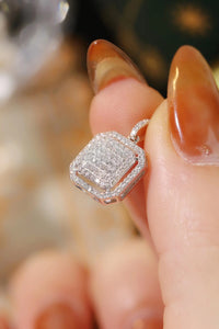 LUOWEND 18K White Gold Real Natural Diamond Pendant Necklace for Women