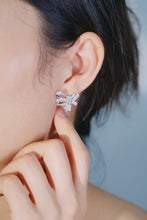 Load image into Gallery viewer, LUOWEND 18K White Gold Real Natural Diamond Stud Earrings for Women
