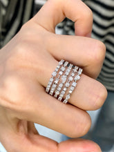 Load image into Gallery viewer, LUOWEND 18K White Gold Fine Jewelry Real Natural Diamond Ring for Women
