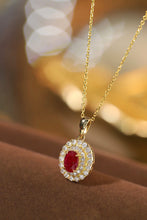 Load image into Gallery viewer, LUOWEND 18K Yellow Gold Real Natural Ruby and Diamond Gemstone Necklace for Women
