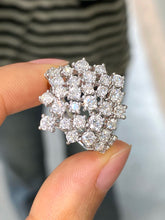 Load image into Gallery viewer, LUOWEND 18K White Gold Fine Jewelry Real Natural Diamond Ring for Women
