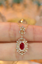 Load image into Gallery viewer, LUOWEND 18K Yellow Gold Real Natural Ruby and Diamond Gemstone Necklace for Women
