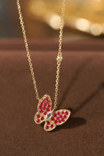 Load image into Gallery viewer, LUOWEND 18K Yellow Gold Real Natural Ruby Pendant Necklace for Women
