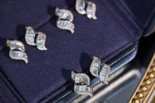 Load image into Gallery viewer, LUOWEND 18K White Gold Real Natural Diamond Stud Earrings for Women
