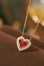 Load image into Gallery viewer, LUOWEND 18K Yellow Gold Real Natural Ruby and Diamond Gemstone Necklace for Women
