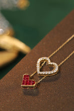 Load image into Gallery viewer, LUOWEND 18K Yellow Gold Real Natural Ruby and Diamond Gemstone Necklace for Women
