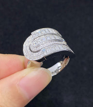 Load image into Gallery viewer, LUOWEND 18K White Gold Fine Jewelry Real Natural Diamond Ring for Women
