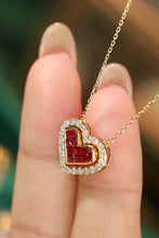 Load image into Gallery viewer, LUOWEND 18K Yellow Gold Real Natural Ruby and Diamond Gemstone Necklace for Women
