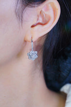 Load image into Gallery viewer, LUOWEND 18K White Gold Real Natural Diamond Hoop Earrings for Women
