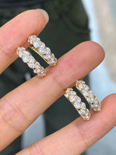 Load image into Gallery viewer, LUOWEND 18K Yellow Gold Fine Jewelry Real Natural Diamond Hoop Earrings for Women
