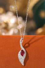Load image into Gallery viewer, LUOWEND 18K White Gold Real Natural Ruby and Diamond Gemstone Necklace for Women
