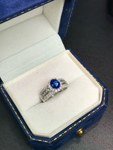 Load image into Gallery viewer, LUOWEND 18K White Gold Natural Sapphire Ring for Women
