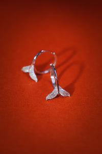 LUOWEND 18K White Gold Real Natural Diamond Hoop Earrings for Women