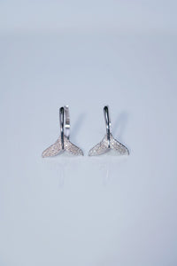 LUOWEND 18K White Gold Real Natural Diamond Hoop Earrings for Women