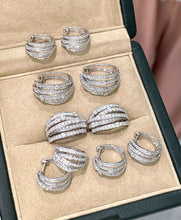 Load image into Gallery viewer, LUOWEND 18K White Gold Fine Jewelry Large Size Real Natural Diamond Earring for Women
