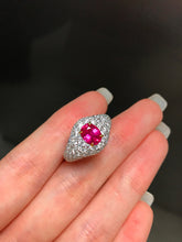 Load image into Gallery viewer, LUOWEND 18K White Gold Natural Ruby Ring for Women
