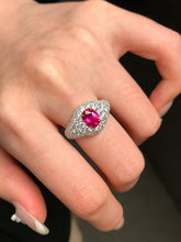 Load image into Gallery viewer, LUOWEND 18K White Gold Natural Ruby Ring for Women
