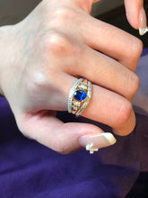 Load image into Gallery viewer, LUOWEND 18K White Gold Natural Sapphire Ring for Women
