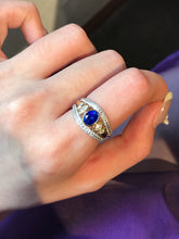 Load image into Gallery viewer, LUOWEND 18K White Gold Natural Sapphire Ring for Women
