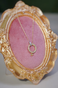 LUOWEND 18K White and Yellow Gold Real Natural Diamond Pendant Necklace for Women