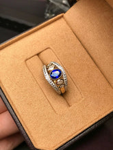 Load image into Gallery viewer, LUOWEND 18K White Gold Natural Sapphire Ring for Women
