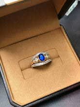 Load image into Gallery viewer, LUOWEND 18K White Gold Natural Sapphire Ring for Women
