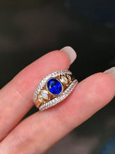 Load image into Gallery viewer, LUOWEND 18K White Gold Natural Sapphire Ring for Women
