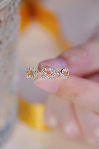 LUOWEND 18K Yellow Gold Real Natural Diamond Ring for Women
