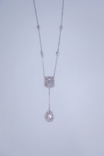 Load image into Gallery viewer, LUOWEND 18K White Gold Real Natural Diamond Pendant Necklace for Women
