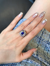 Load image into Gallery viewer, LUOWEND 18K White Gold Natural Sapphire Ring for Women
