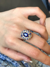 Load image into Gallery viewer, LUOWEND 18K White Gold Natural Sapphire Ring for Women
