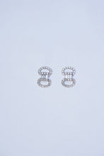 Load image into Gallery viewer, LUOWEND 18K White Gold Real Natural Diamond Stud Earrings for Women
