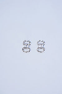 LUOWEND 18K White Gold Real Natural Diamond Stud Earrings for Women