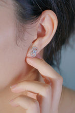 Load image into Gallery viewer, LUOWEND 18K White Gold Real Natural Diamond Stud Earrings for Women
