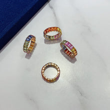 Load image into Gallery viewer, LUOWEND 18K Yellow Gold Natural Color Sapphire Ring for Women
