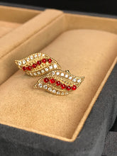 Load image into Gallery viewer, LUOWEND 18K Yellow Gold Natural Ruby Earrings for Women
