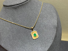 Load image into Gallery viewer, LUOWEND 18K Yellow Gold Natural Emerald Pendant
