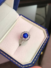 Load image into Gallery viewer, LUOWEND 18K White Gold Natural Sapphire Ring for Women
