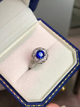 Load image into Gallery viewer, LUOWEND 18K White Gold Natural Sapphire Ring for Women
