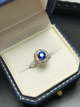 Load image into Gallery viewer, LUOWEND 18K White Gold Natural Sapphire Ring for Women
