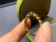 Load image into Gallery viewer, LUOWEND 18K Yellow Gold Natural Emerald Ring for Women
