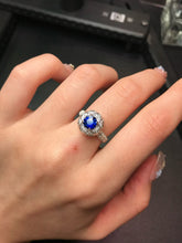 Load image into Gallery viewer, LUOWEND 18K White Gold Natural Sapphire Ring for Women
