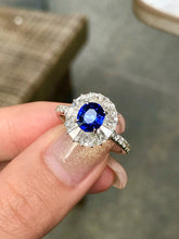 Load image into Gallery viewer, LUOWEND 18K White Gold Natural Sapphire Ring for Women
