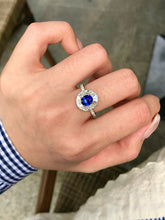 Load image into Gallery viewer, LUOWEND 18K White Gold Natural Sapphire Ring for Women
