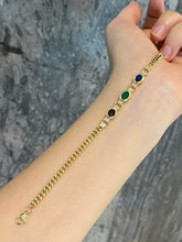 Load image into Gallery viewer, LUOWEND 18K Yellow Gold Natural Gemstone Bracelet for Women
