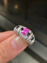 Load image into Gallery viewer, LUOWEND 18K White Gold Natural Purple Sapphire Ring for Women
