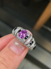Load image into Gallery viewer, LUOWEND 18K White Gold Natural Purple Sapphire Ring for Women
