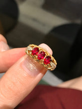 Load image into Gallery viewer, LUOWEND 18K Yellow Gold Natural Ruby Ring for Women
