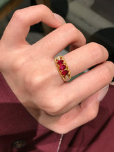 Load image into Gallery viewer, LUOWEND 18K Yellow Gold Natural Ruby Ring for Women
