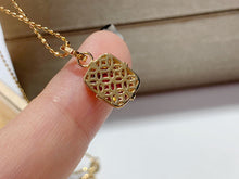 Load image into Gallery viewer, LUOWEND 18K Yellow Gold Natural Ruby Pendant for Women
